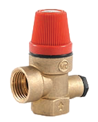 Клапан предохранительный 1/2" вн/вн 2,5 бар с подключением манометра