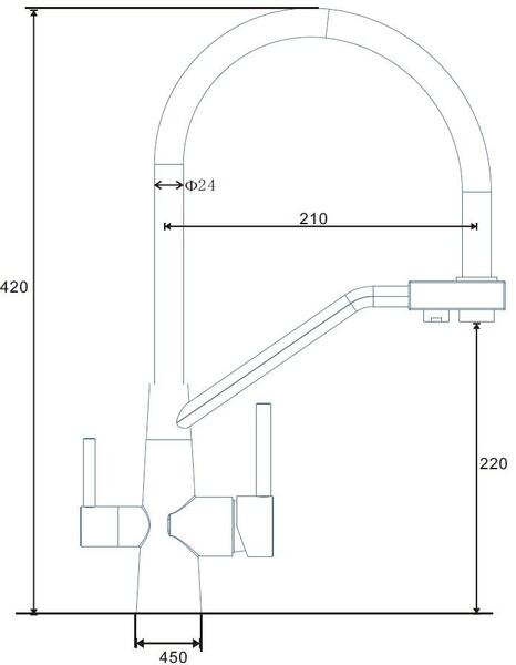 Смеситель кухни с фильтром сатин Esko K25B