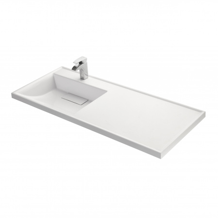 Раковина -столешница Лондри 105 см белая над стиральной машиной слив слева