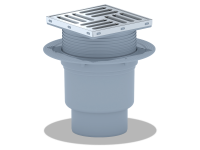 Трап D110 вертикальный регулируемый 150*150 решетка нержавеющая сталь