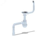Сифон для кухни 3,5 с квадратным переливом 
