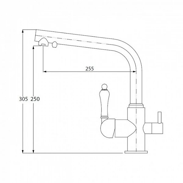 Смеситель кухни с фильтром  бронза Kaiser 31144 -3