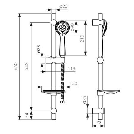Стойка душевая хром Kaiser R1100