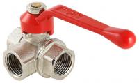 Кран шаровый Valtec 1/2 вн-вн 3-х ходовой Т-образный 