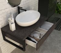 Тумба 60 см без раковины grunge графит подвесная