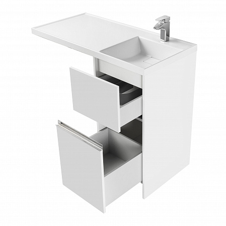 Тумба 40 см по столешницу Лондри белая с ящиками 