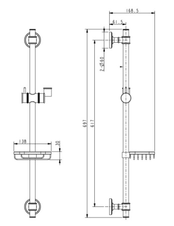 Стойка душевая бронза Kaiser R-0092