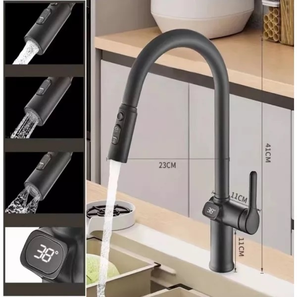 Смеситель кухни черный Esko  К15B 