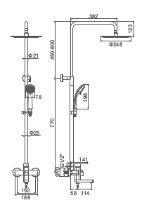 Душевой гарнитур сатин Accoоna  А83205