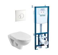 Комплект Инсталляция + унитаз бореаль + кнопка хром Россия