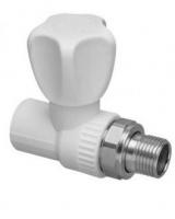 Кран полипропилен для радиатора прямой 20*1/2 нар резьба