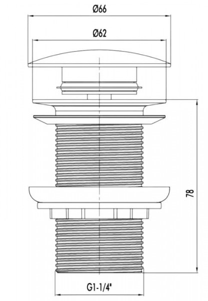 Выпуск для раковины оружейная сталь 1 1/4 без перелива VER21AG