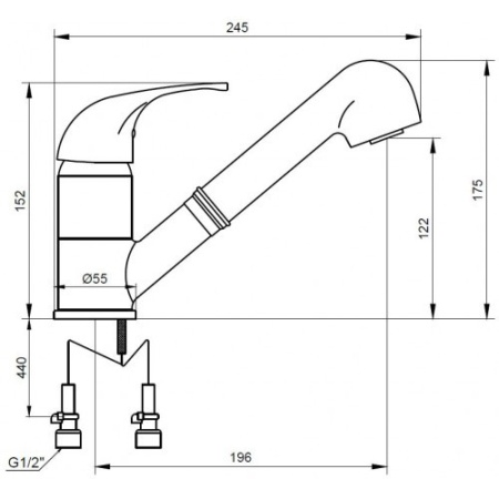 Смеситель для кухни хром Kaiser  22033