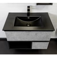 Тумба 75 см с черной раковиной подвесная франкфурт