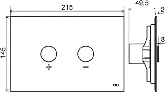 Кнопка смыва OLI Blink  антивандальная пневматика сталь. Португалия
