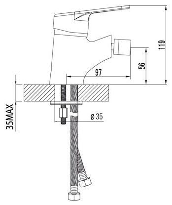 Смеситель биде хром Lemark  LM4108C 