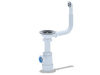 Сифон для кухни 3,5 с круглым переливом без гофры А5007/А0142S