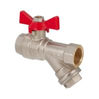 Кран шаровый Valtec с фильтром 1/2 вн-вн бабочка