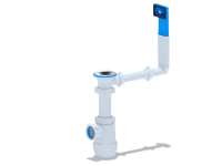 Сифон для кухни 1 1/2 с квадратным переливом без гофры А0140/А4004