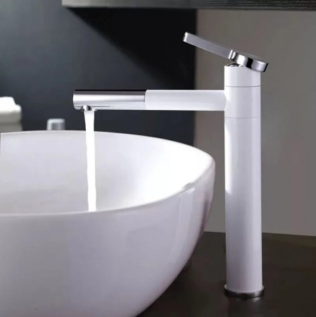 Смеситель раковины белый хром Accoоna  A9290G-6