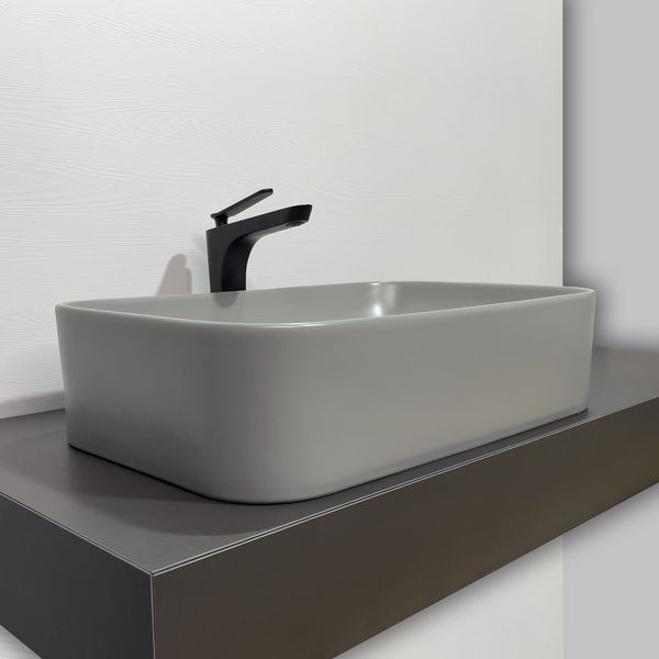 Раковина 600 серая матовая накладная 78575MH-60