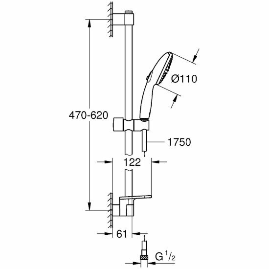 Душевой гарнитур хром Grohe 27926003