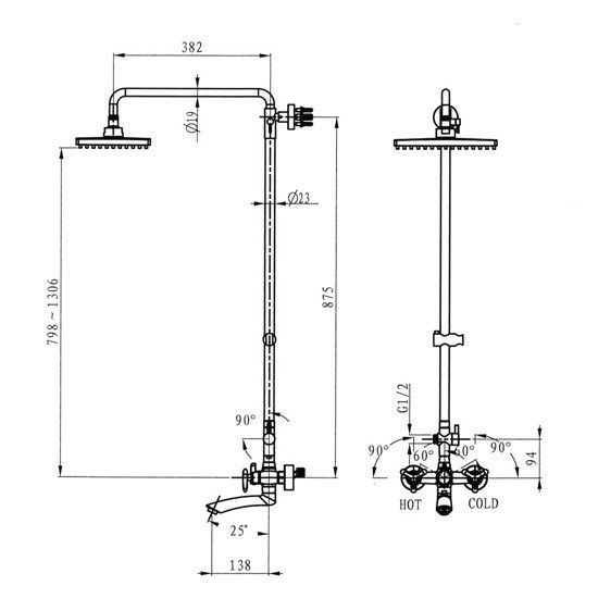 Душевой гарнитур хром Kaiser  57188