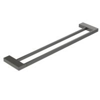 Полотенцедержатель двойной Cezares оружейная сталь SLIDER-THD-80-GM 