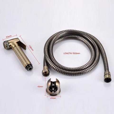 Набор лейка для биде,шланг,держатель бронза Kasier HS-335