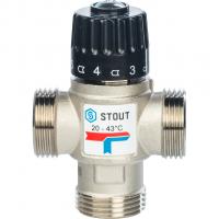 Термосмеситель Stout 3/4" нар 20-43 С