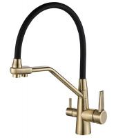 Смеситель кухни с фильтром бронза Hammer SH903-6BR