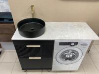 Столешница 120*50(55) бежевая отверстие слева