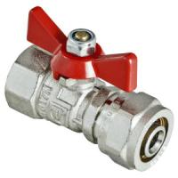 Кран шаровый Valtec обжим D16-1/2 вн бабочка