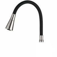 Излив для кухни гибкий черный/хром