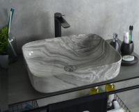 Раковина 500 мраморная матовая накладная 