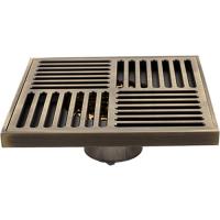 Трап D50 прямой 150*150 решетка бронза