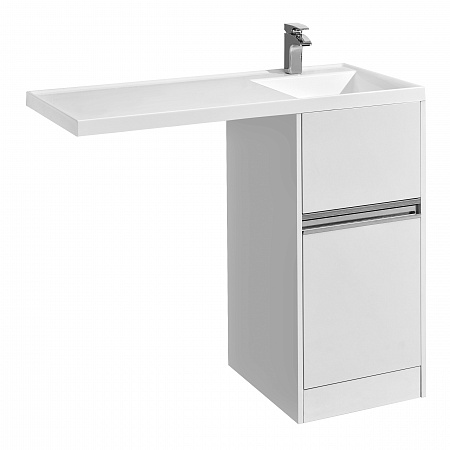 Тумба 40 см по столешницу Лондри белая с ящиками 