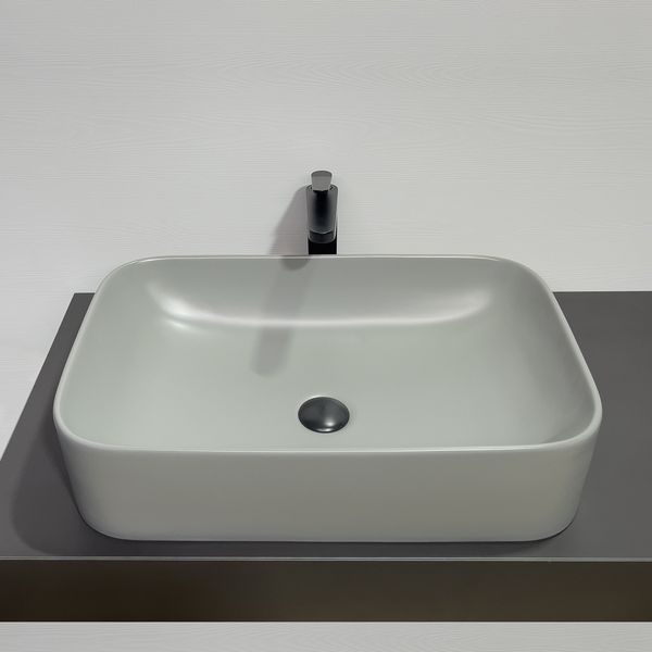 Раковина 600 серая матовая накладная 78575MH-60