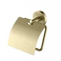 Бумагодержатель с крышкой матовое золото Aquatek AQ4209BG