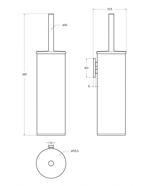Ерш напольный Cezares оружейная сталь RELAX-TBS-M-GM 