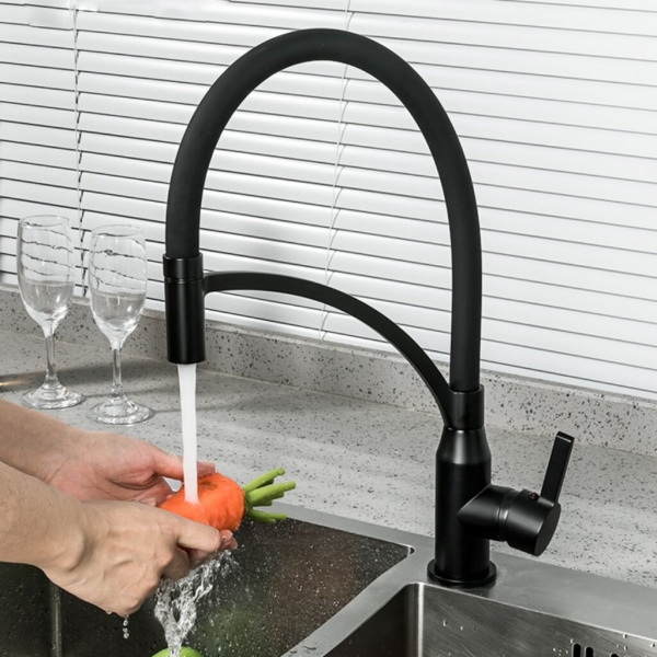 Смеситель кухни черный Frap F4552-6