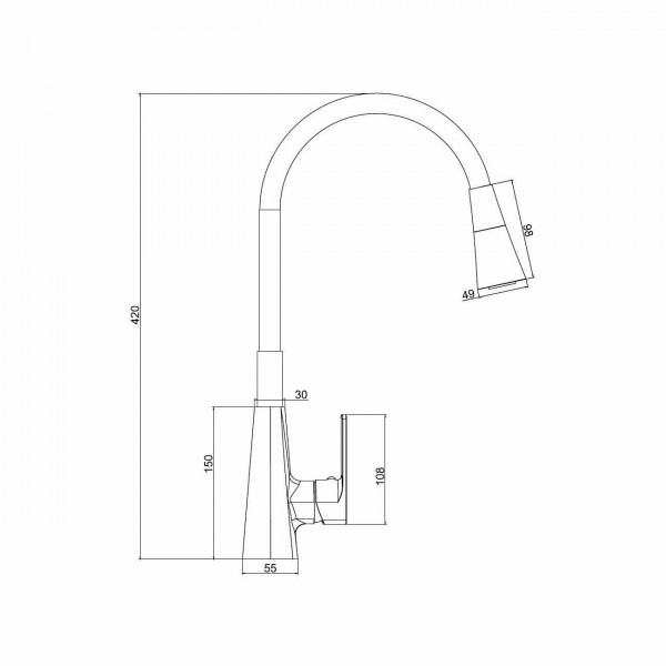 Смеситель кухни графит Haiba HB73823-3