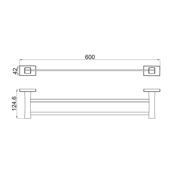 Полотенцедержатель двойной Gappo  оружейная сталь