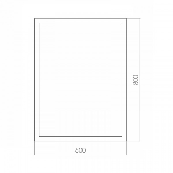 Зеркало Торманс ш600 д800 прямоугольное туннель подсветка,датчик движения