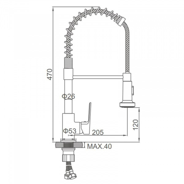 Смеситель кухни матовое золото Accoona A44126AW