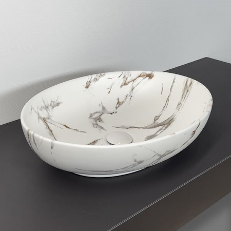 Раковина 520 накладная Comforty мраморная матовая N78166MWY-2