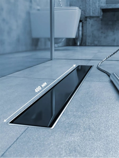 Трап-лоток 70*400 D50 черное стекло