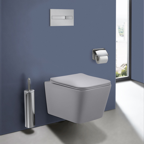 Унитаз подвесной серый матовый безободковый  VT1 12MG