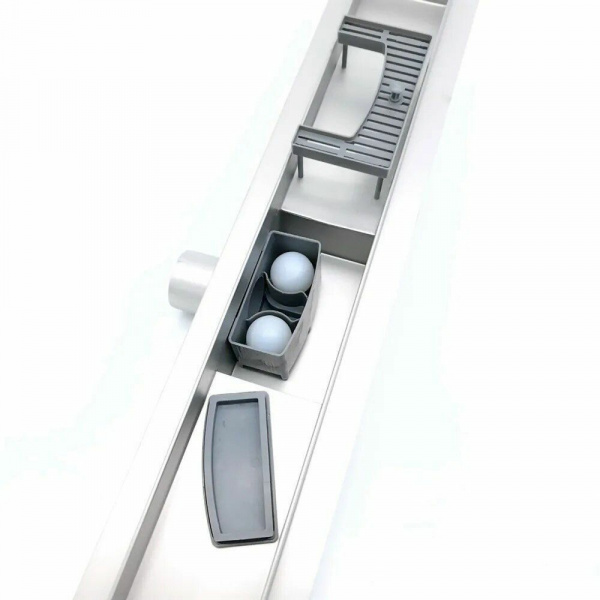 Трап-лоток 70*400 D50 универсальный нержавеющая сталь