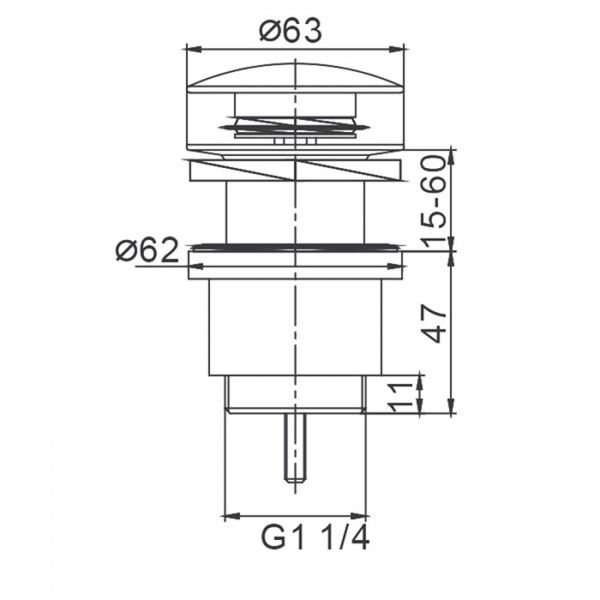 Выпуск для раковины черный 1 1/4 универсальный F62-7